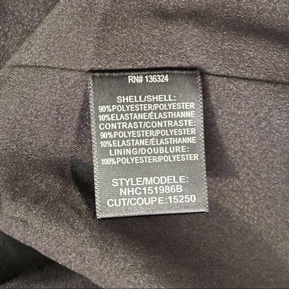 HALSTON HERITAGE Flowy Cape Sleeve Asymmetric Black Mini Dress Size 14 - Picture 7 of 8